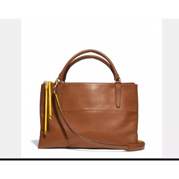 Coach Borough Bag in Edgepaint British Tan Leather Tote $598‎ 👜✨